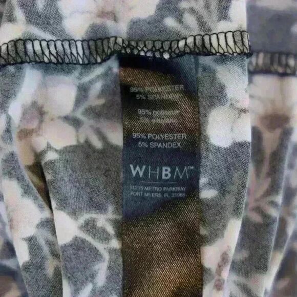 WHBM Black Floral Ruched Sweetheart Blouse – Size XS - Picture 7 of 7